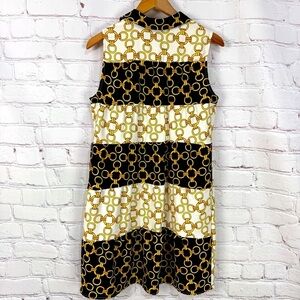 MSK Black Yellow Midi Dress old money classic grand millennial size medium vacay